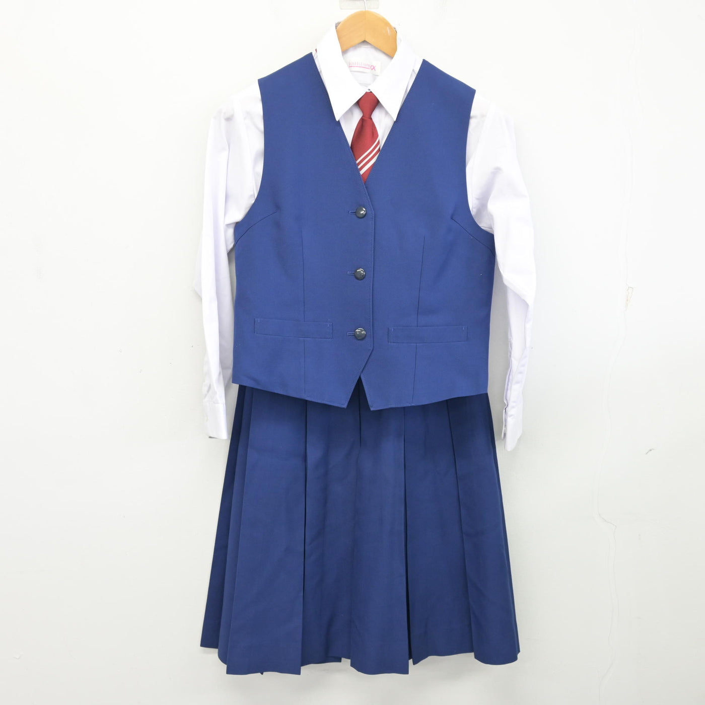 中古】千葉県 習志野市立第七中学校 女子制服 6点 (ブレザー・ベスト 
