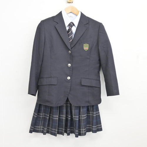 中古】茨城県 つくば開成高等学校 女子制服 4点 (ブレザー・シャツ