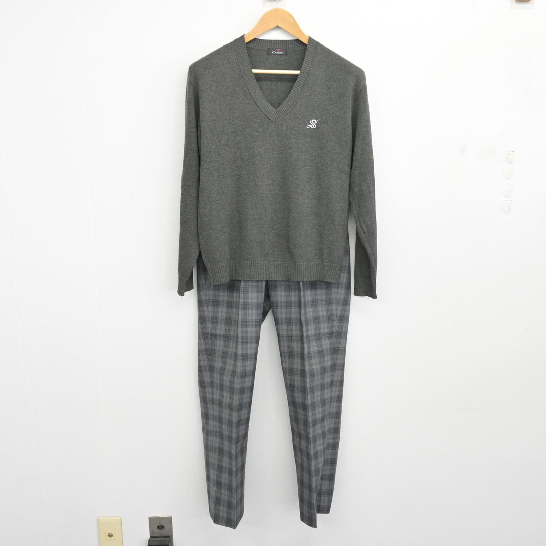 中古】栃木県 作新学院高等学校 男子制服 4点 (ブレザー・ニット