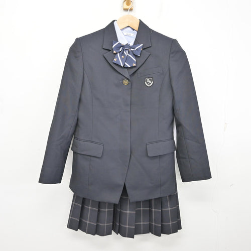 中古】 飛鳥未来きずな高等学校 女子制服 5点 (ブレザー・シャツ 