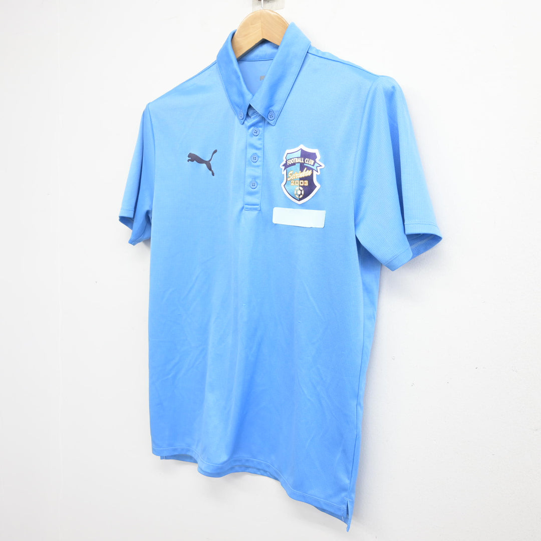 中央学院高校 サッカー部 PENALTY ポロシャツ 移動着 青 白 セット L 中古】愛知県 清林館高等学校/男子サッカー部マネージャー 女子制服 1
