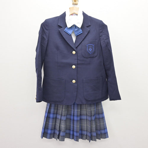中古】福岡県 福岡市内中学標準服 女子制服 4点 (ブレザー・シャツ