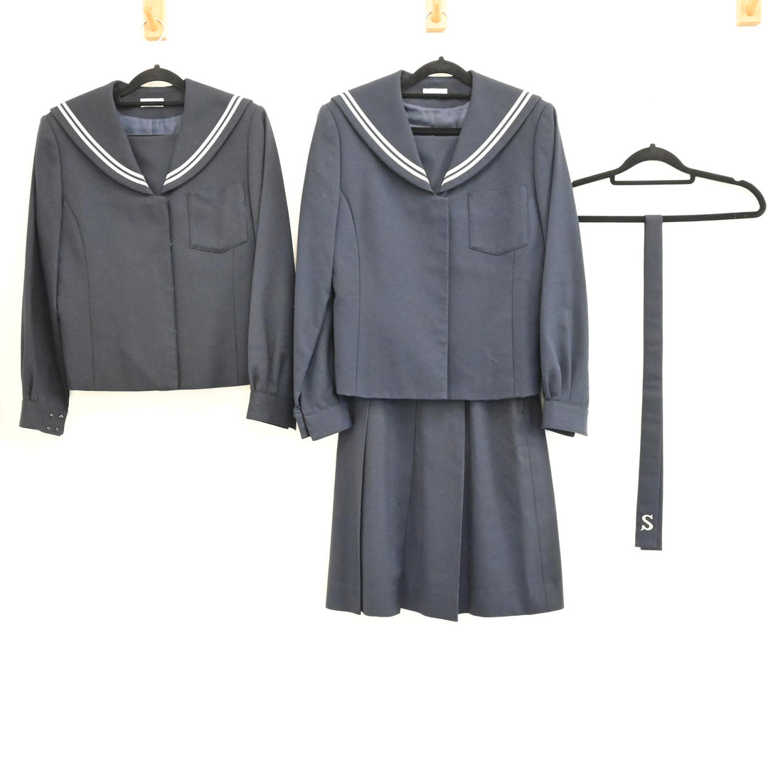 【中古制服】福島県 郡山第三中学校 女子制服 4点（セーラー服 冬・セーラー服 冬・スカート 冬・スカート 冬・ネクタイ ）  sf000005【リサイクル学生服】 | 中古制服通販パレイド