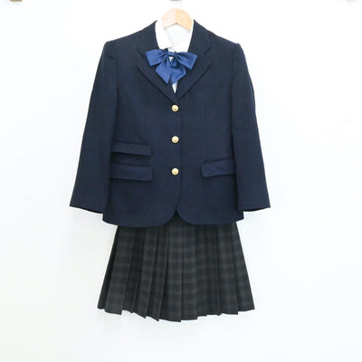 【中古】岡山県 大安寺高校 女子制服 5点（ブレザー・ニットベスト・ブラウス 長袖・リボン・スカート ） sf000028