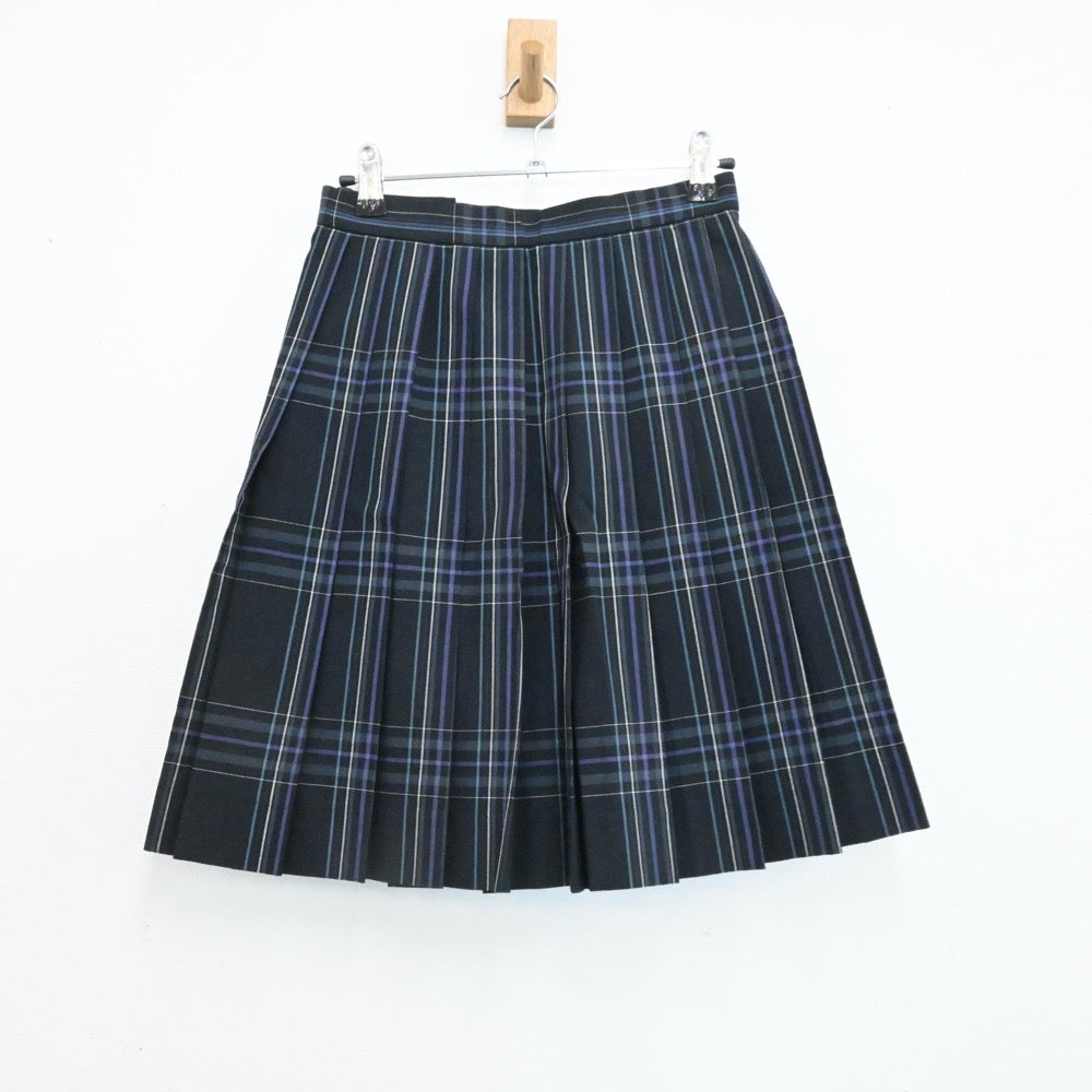 【中古】福岡県 福岡大学附属若葉高校 女子制服 3点（ニットベスト・スカート・リボン） sf000044