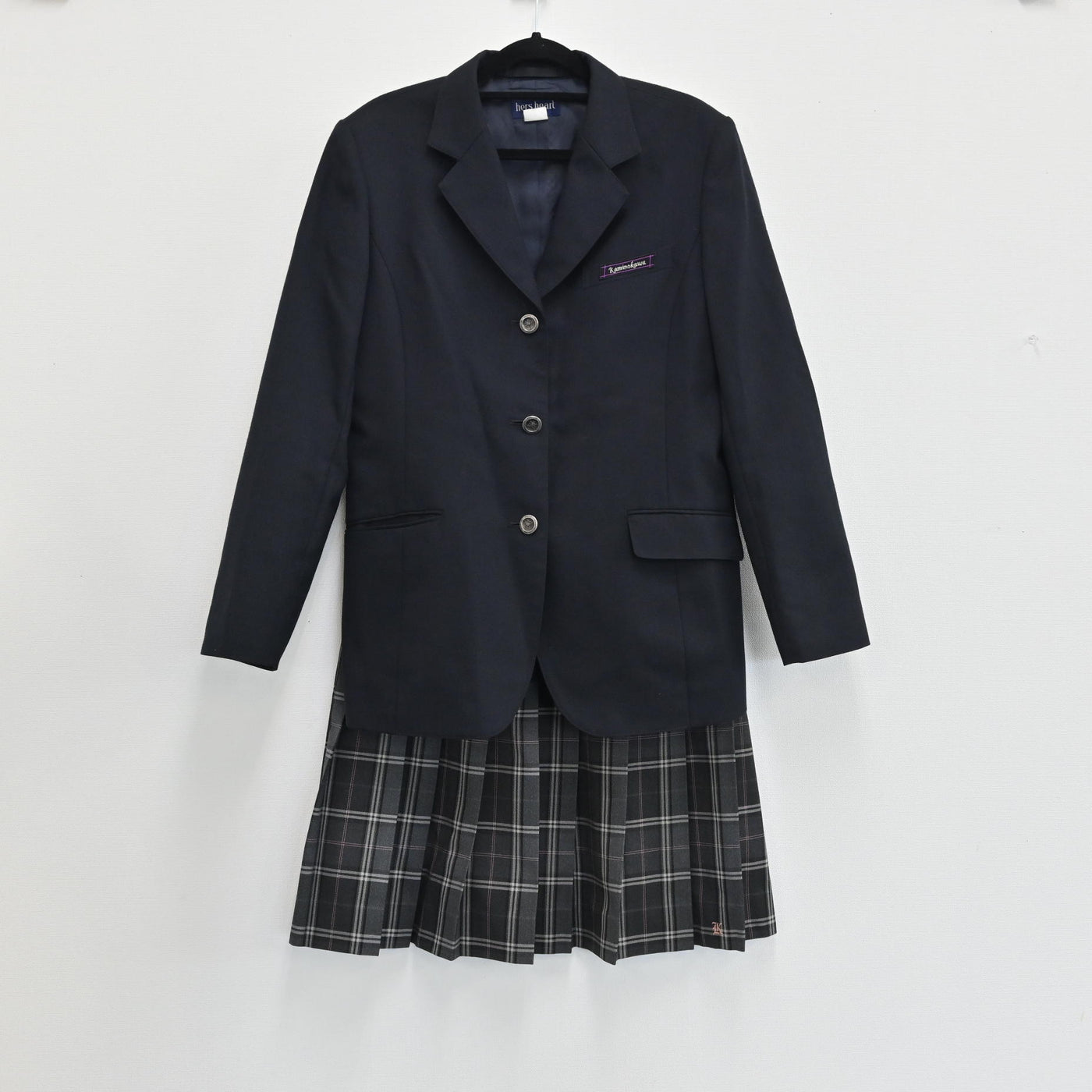 【中古】栃木県 上三川高校 女子制服 3点（ブレザー・スカート・ボタン類・ボタン類） sf000051