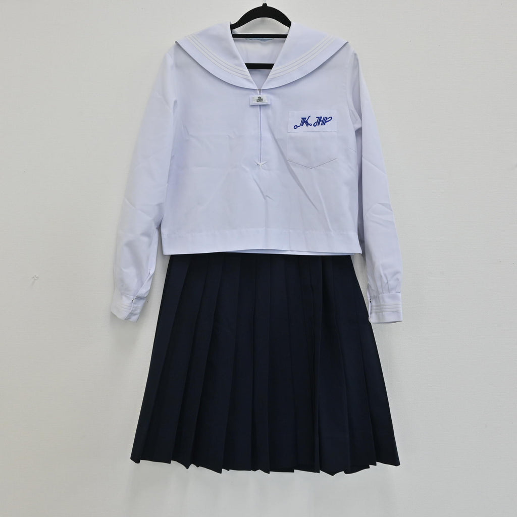 【中古】兵庫県 加古川東高校 女子制服 3点（セーラー 合服 半袖・セーラー 合服 長袖・スカート 夏） sf000103