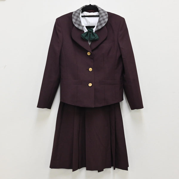 【中古】兵庫県 兵庫県学校法人市川高等学校 女子制服 5点（ブレザー・スカート・ブラウス・ブラウス・靴下・リボン ） sf000159