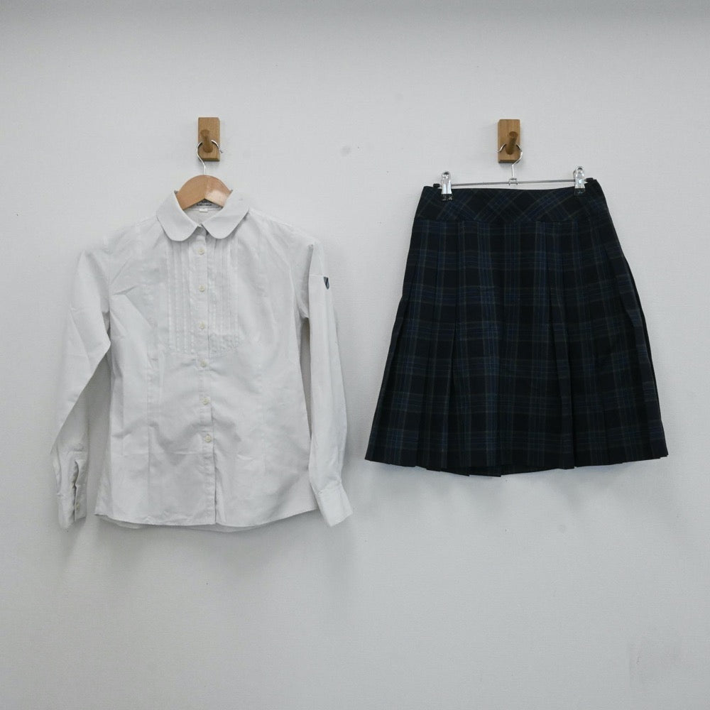 【中古】東京都 國學院高校 女子制服 4点（ブレザー・スカート・シャツ 長袖・シャツ 長袖） sf000168