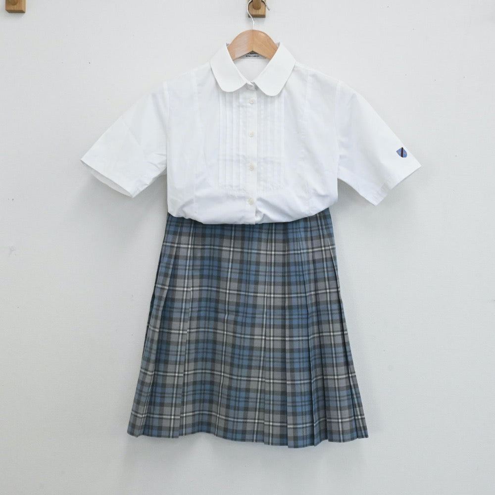 【中古】東京都 國學院高校 女子制服 4点（ブラウス 半袖・スカート・ニットベスト） sf000171