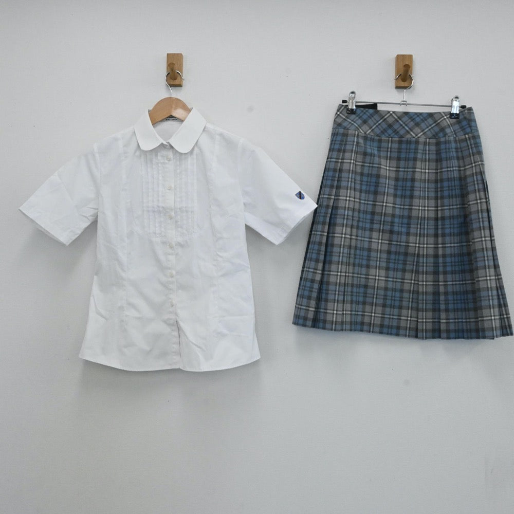 【中古】東京都 國學院高校 女子制服 4点（ブラウス 半袖・スカート・ニットベスト） sf000171