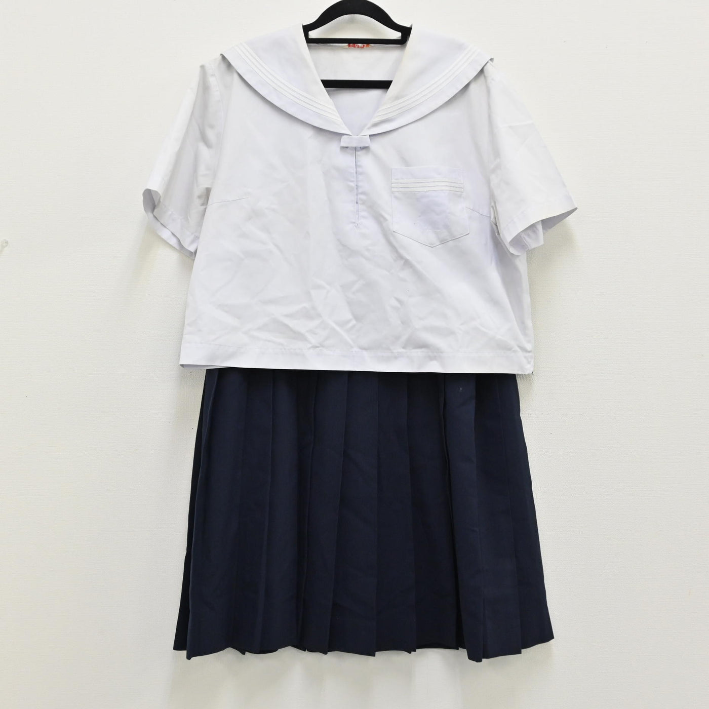 【中古】兵庫県 加古川中学校 女子制服 2点（セーラー服 夏・スカート 夏） sf000194