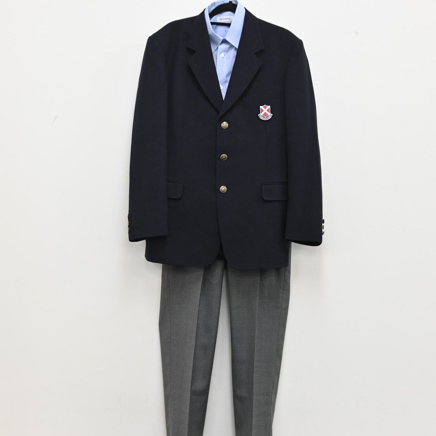 【中古】大阪府 桃山学院高校 男子制服 3点（ブレザー・シャツ 長袖・スボン・スボン） sf000206