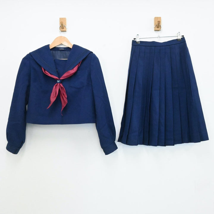 L名西高校夏セーラー服、冬スカートセット 中古制服】奈良県 高田西中学校 女子制服 2点（セーラー服