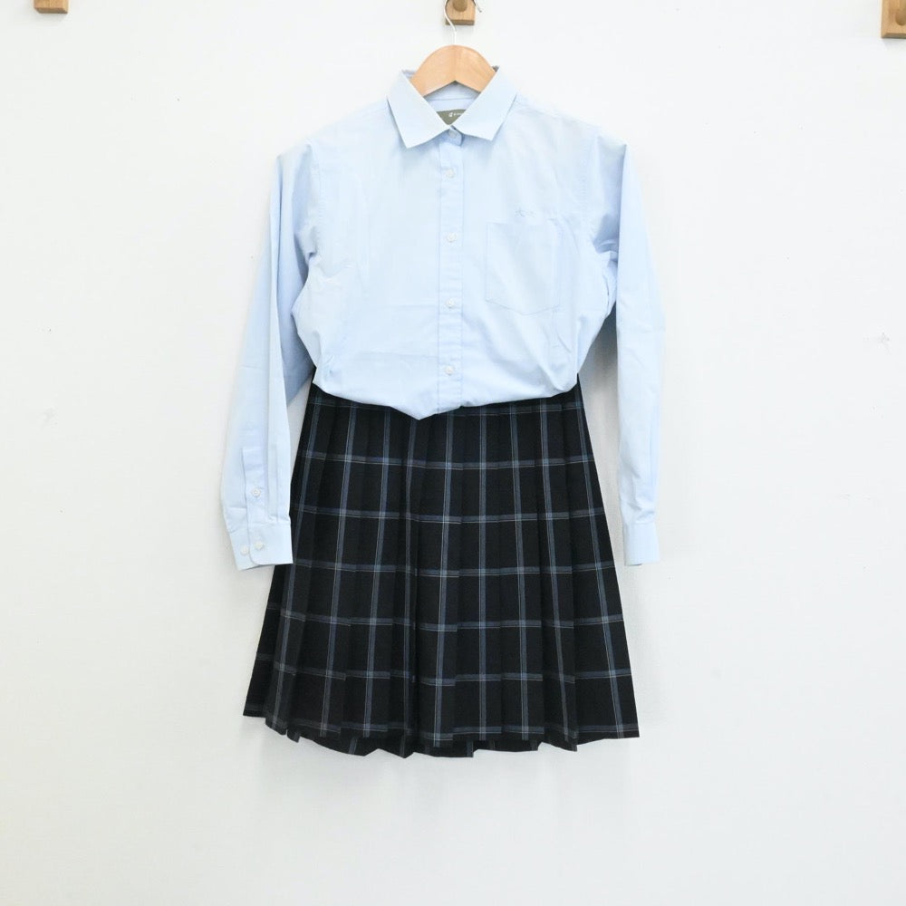 中古制服】熊本県 文徳高校 女子制服 4点（ブレザー・シャツ 長袖