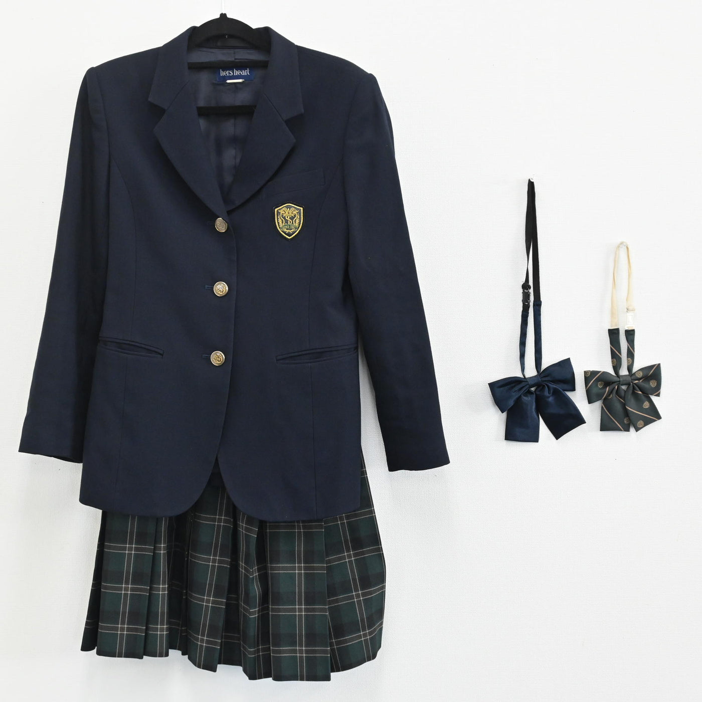 【中古】千葉県 東金商業高校 女子制服 4点（ブレザー・スカート・リボン） sf000284