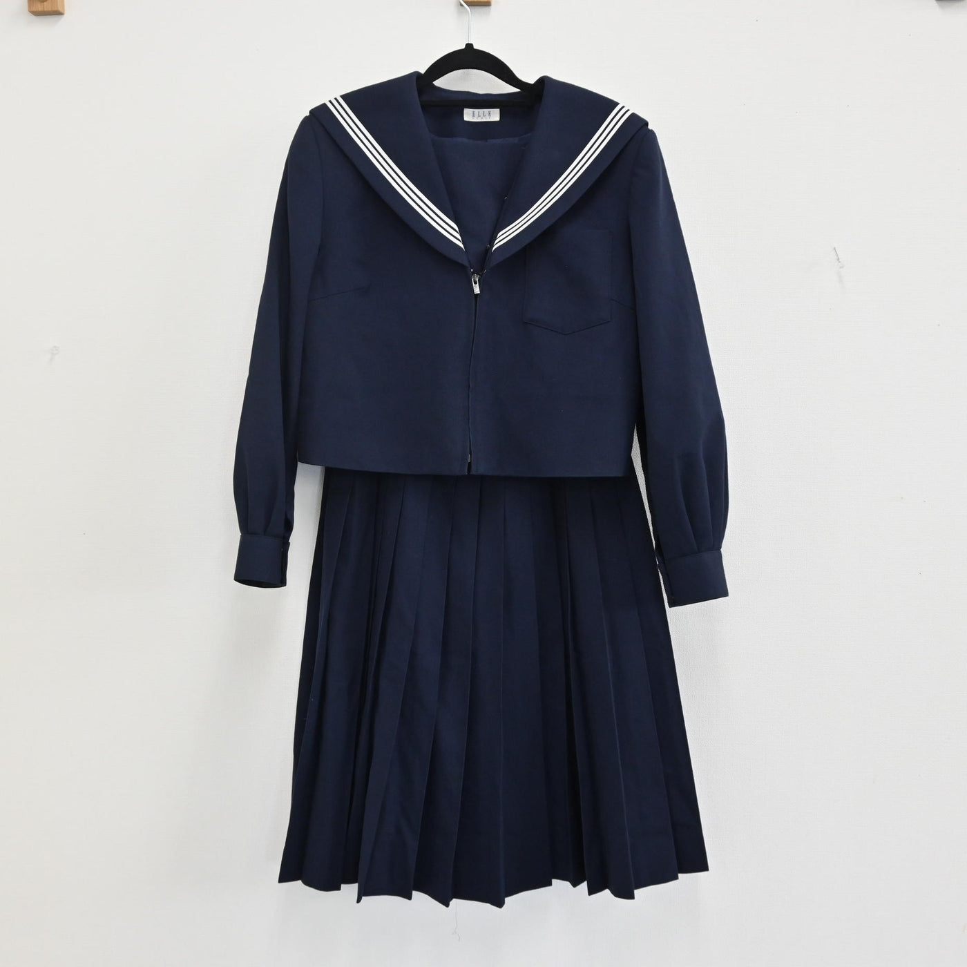 【中古】愛知県 祖父江中学校 女子制服 2点（セーラー服 冬・スカート） sf000299