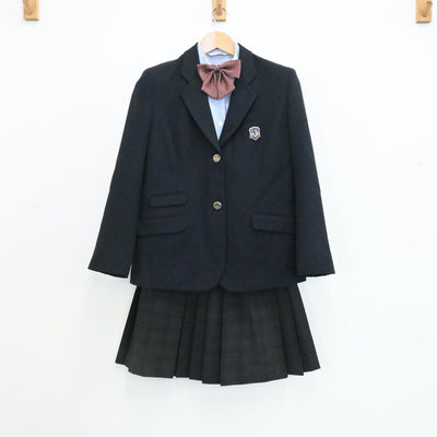 【中古】京都府 福知山淑徳高校 女子制服 5点（ブレザー・セーター・シャツ 長袖・シャツ 長袖・スカート・リボン ） sf000304