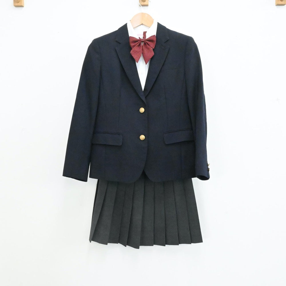 【中古】東京都 東京農業大学第一高校 女子制服 6点（ブレザー・ニット・ブラウス 長袖・スカート・リボン ） sf000315