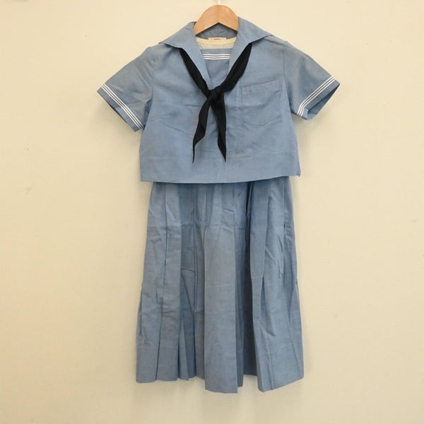 【中古】熊本県 ルーテル学院中学・高校 女子制服 4点（セーラー服 夏・セーラー服 夏・スカーフ・カーディガン ） sf000328