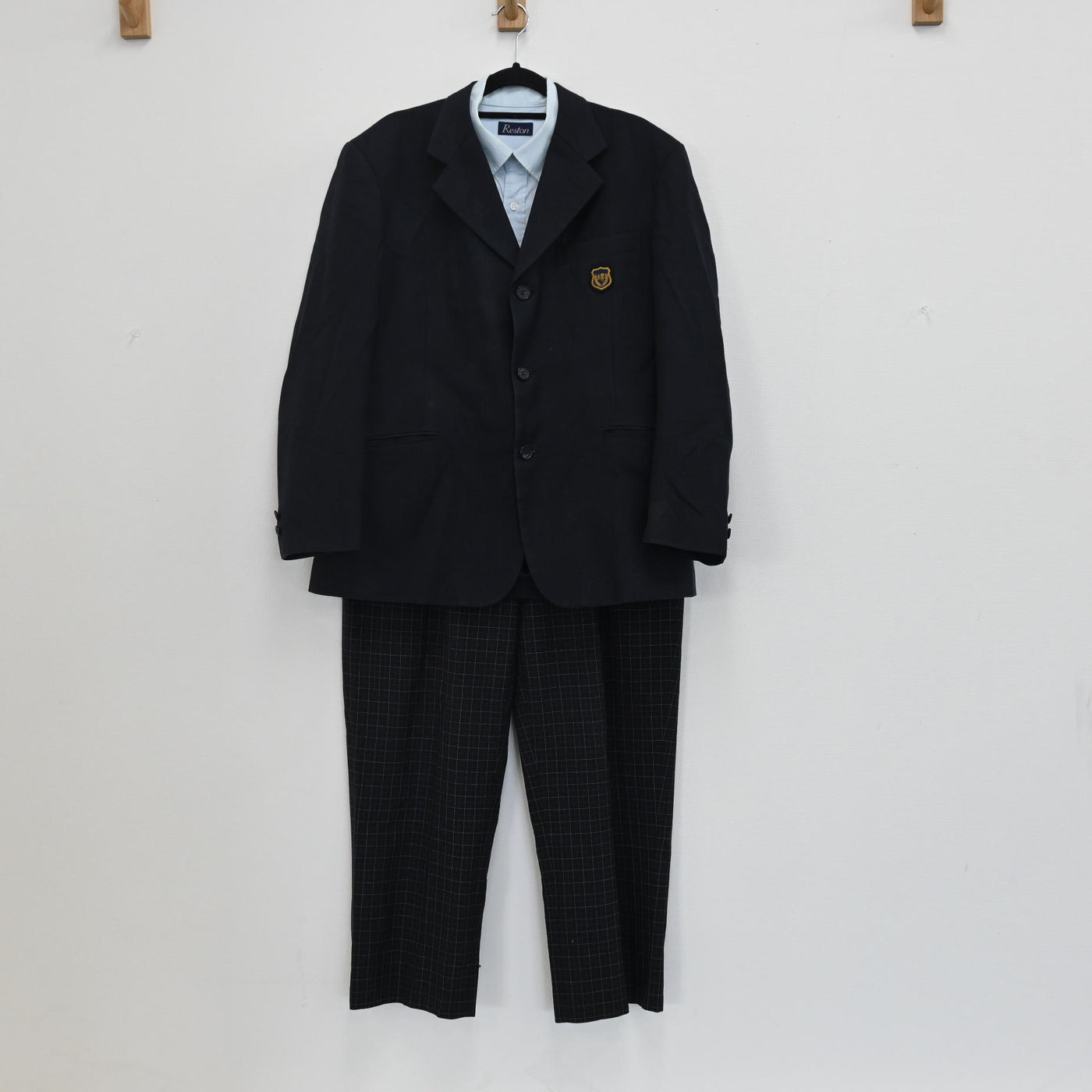 【中古】大阪府 堺市立堺高校 男子制服 3点（ブレザー・シャツ 半袖・ズボン） sf000358
