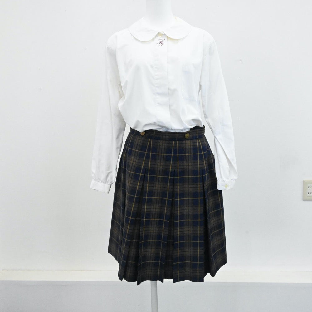 【中古】福岡県 福岡女子高校 女子制服 5点（ブレザー・セーター・ブラウス 長袖・スカート ） sf000393