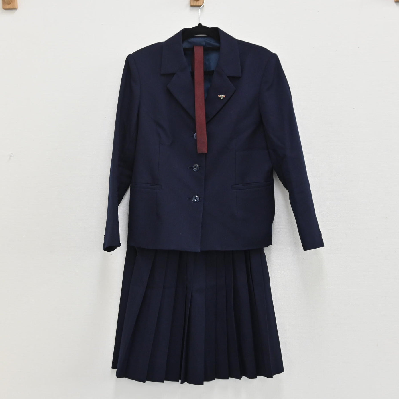 【中古】鳥取県 鳥取県立鳥取商業高等学校 女子制服 3点（ブレザー・スカート・ネクタイ） sf000445