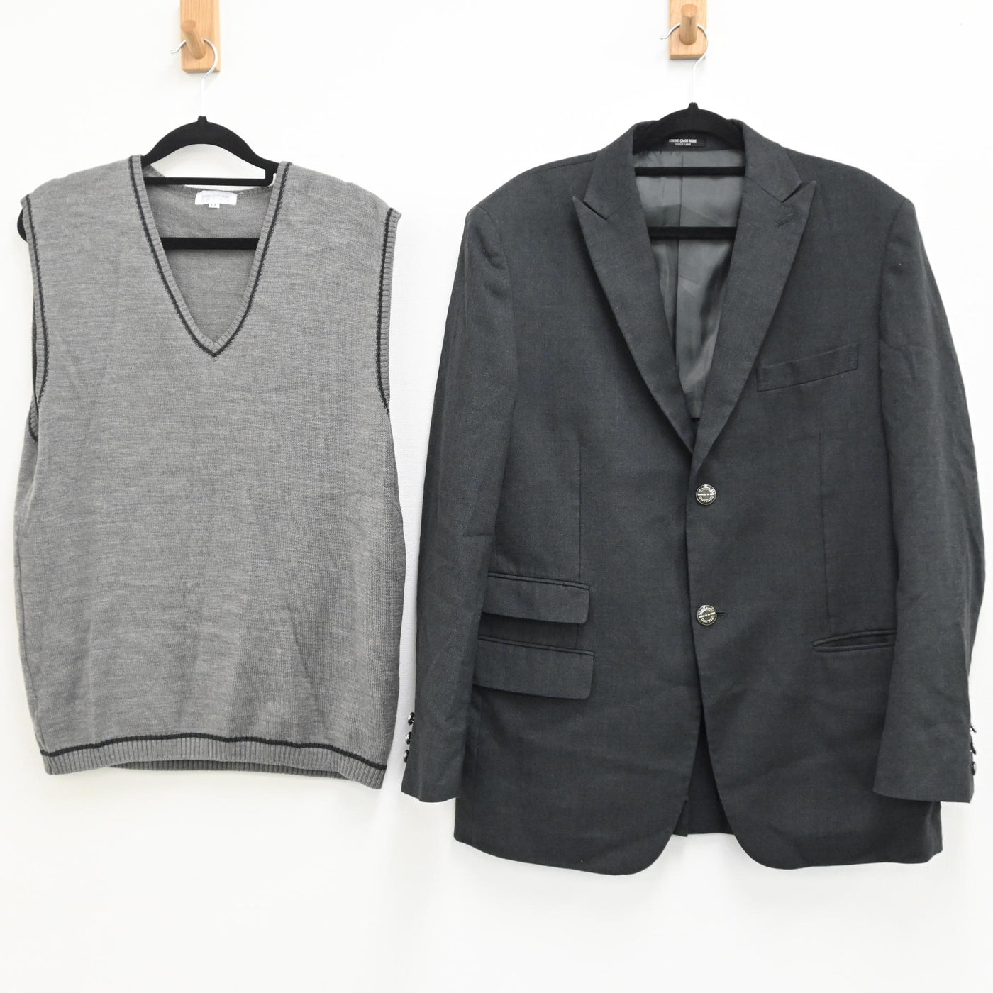 【中古】宮城県 東北高等学校 男子制服 2点（ブレザー・ニットベスト） sf000448