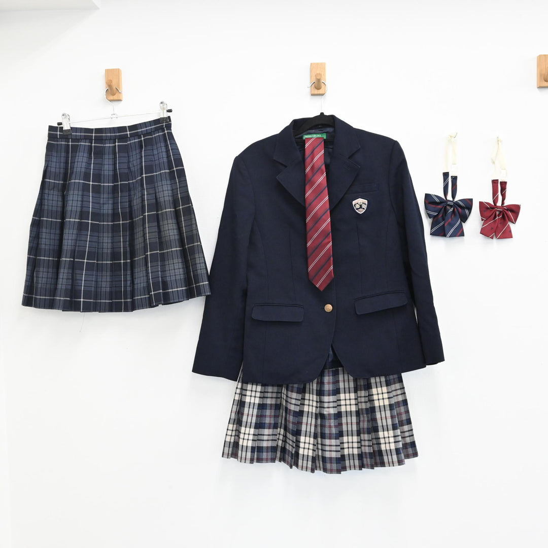 【中古】大阪府 四條畷学園高等学校 女子制服 6点（ブレザー・スカート・ネクタイ・リボン ） sf000494