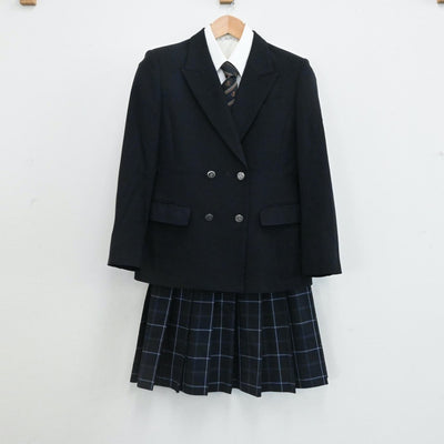 【中古】東京都 駒込学園高校 女子制服 5点（ブレザー・スカート 冬・シャツ 長袖・シャツ 長袖・ネクタイ・セーター ） sf000565