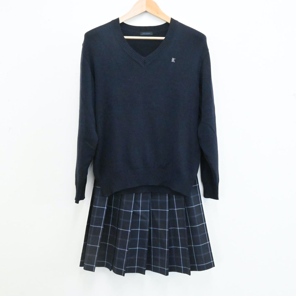 【中古】東京都 駒込学園高校 女子制服 5点（ブレザー・スカート 冬・シャツ 長袖・シャツ 長袖・ネクタイ・セーター ） sf000565