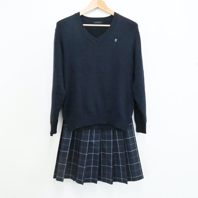 【中古】東京都 駒込学園高校 女子制服 5点（ブレザー・スカート 冬・シャツ 長袖・シャツ 長袖・ネクタイ・セーター ） sf000565