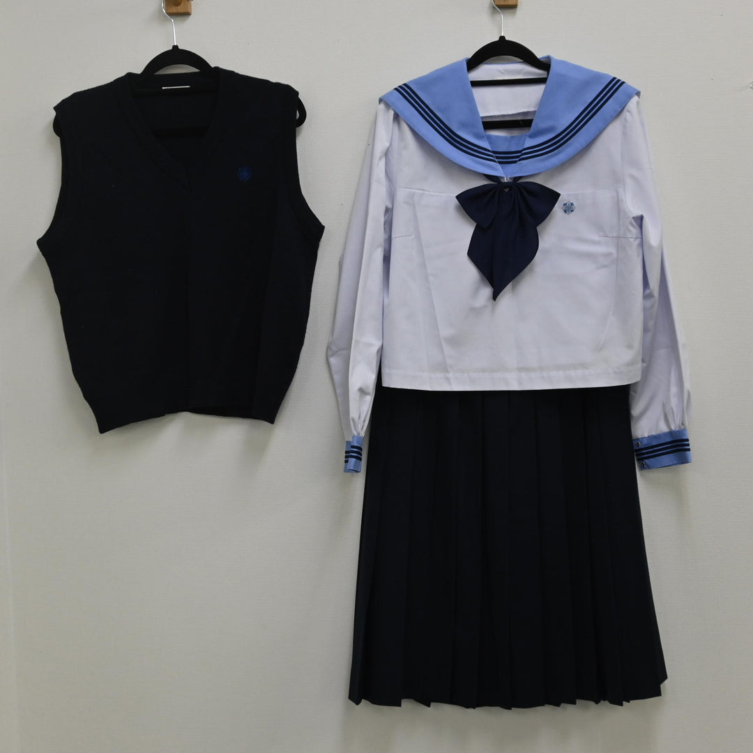 中古制服】岩手県 花北青雲高校 女子制服 4点（セーラー服 夏・スカート・ニットベスト・リボン ） sf000584【リサイクル学生服】 | 中古制服 通販パレイド