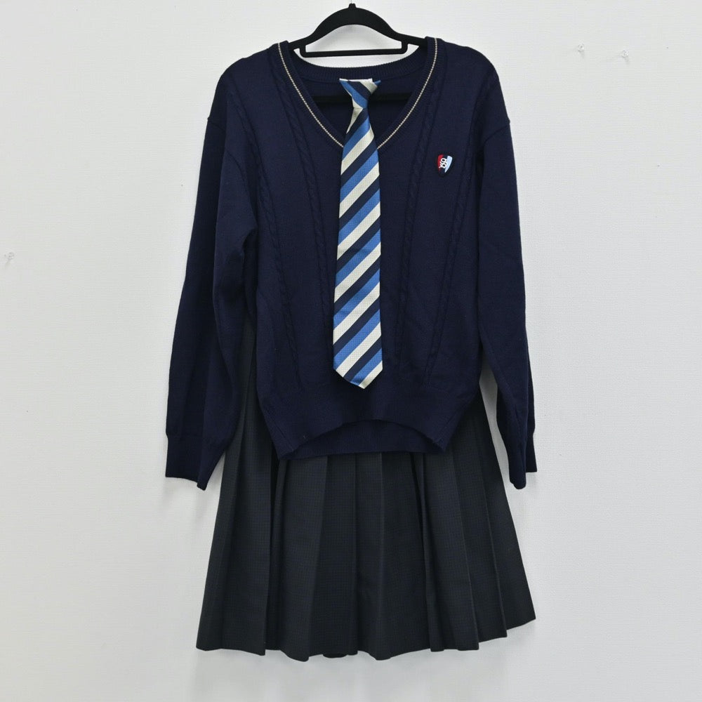 【中古】岡山県 岡山県立西大寺高校 女子制服（スカート・ニット）sf000722