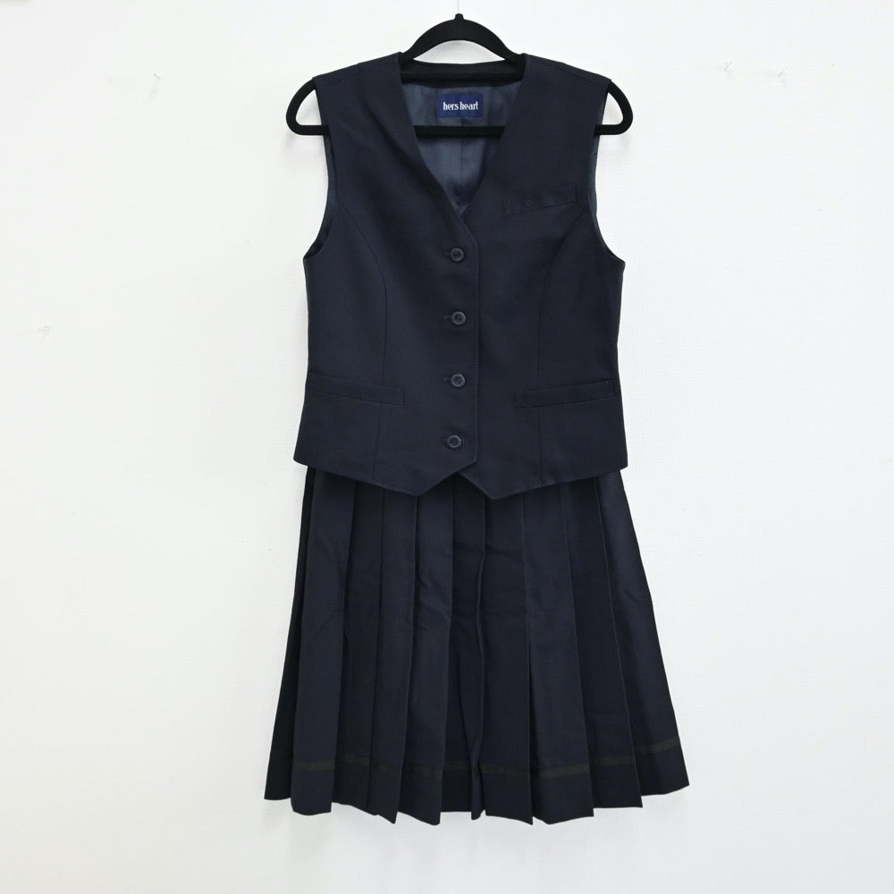 【中古】岡山県 津山高校 女子制服（ベスト・スカート）sf000778