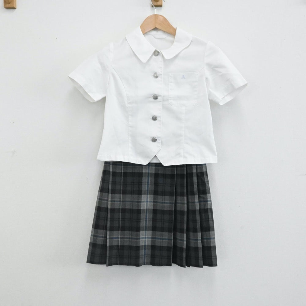 【中古】愛知県 私立愛知中学・高等学校 女子制服（シャツ・ニットベスト・スカート）sf000793
