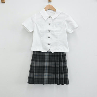【中古】愛知県 私立愛知中学・高等学校 女子制服（シャツ・ニットベスト・スカート）sf000793