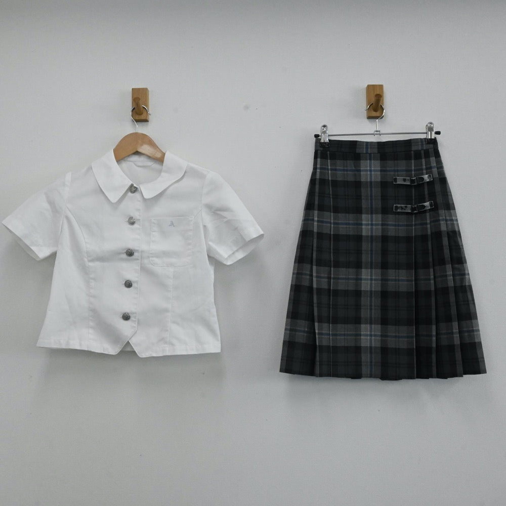 【中古】愛知県 私立愛知中学・高等学校 女子制服（シャツ・ニットベスト・スカート）sf000793
