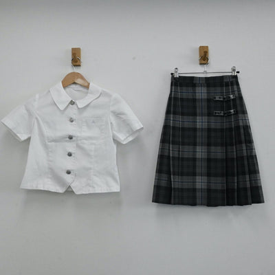 【中古】愛知県 私立愛知中学・高等学校 女子制服（シャツ・ニットベスト・スカート）sf000793