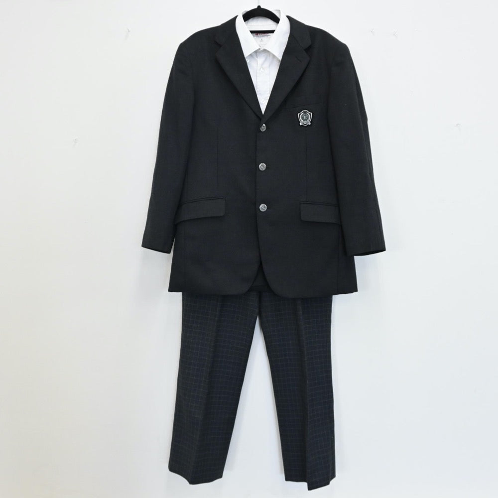 【中古】大阪府 緑風冠高等学校 男子制服 4点（ブレザー・ズボン・シャツ）sf000816