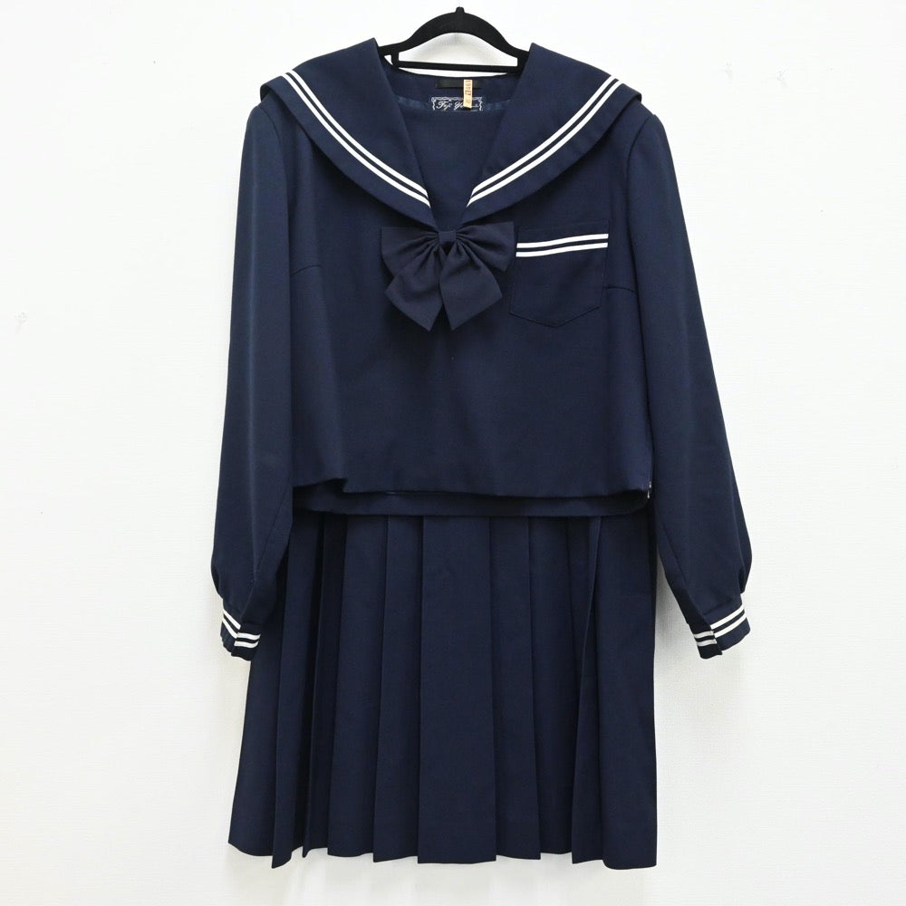 【中古】静岡 静岡県富士市立大淵中学校 女子制服 3点（セーラー服・スカート）sf000858