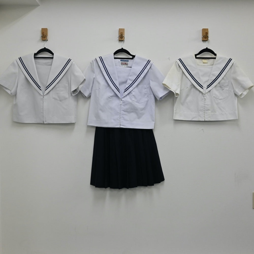 【中古】愛知県 名古屋市立浄心中学校 女子制服 4点（セーラー服・セーラー服・スカート）sf000904