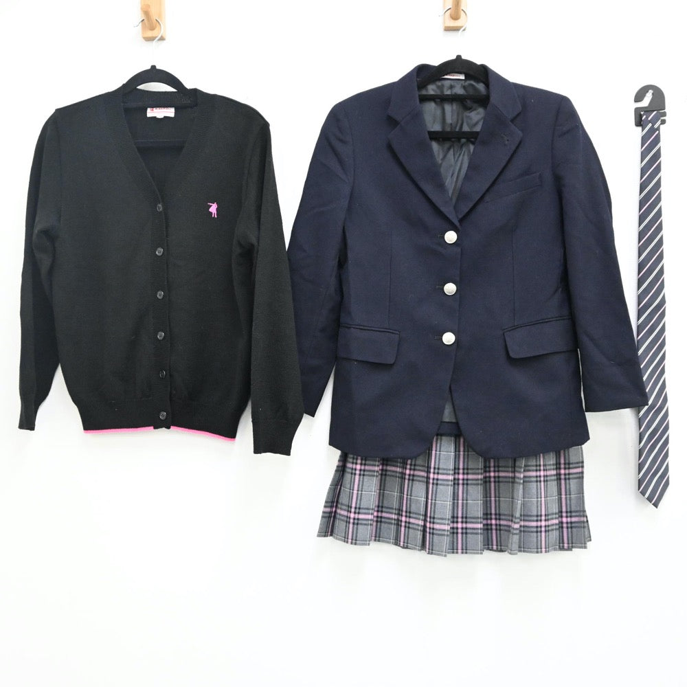 【中古】埼玉県 クラーク記念国際高等学校　さいたまキャンパス 女子制服 5点（ブレザー・スカート・ニット）sf000907