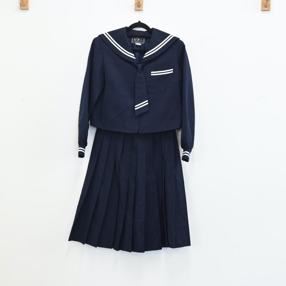【中古】青森県 つがる市木造中学校 女子制服 3点（セーラー服・スカート）sf001031