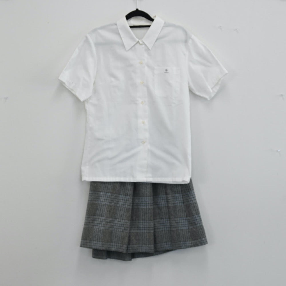 【中古】神奈川県 山手学院高等学校 女子制服 2点（シャツ・スカート）sf001043