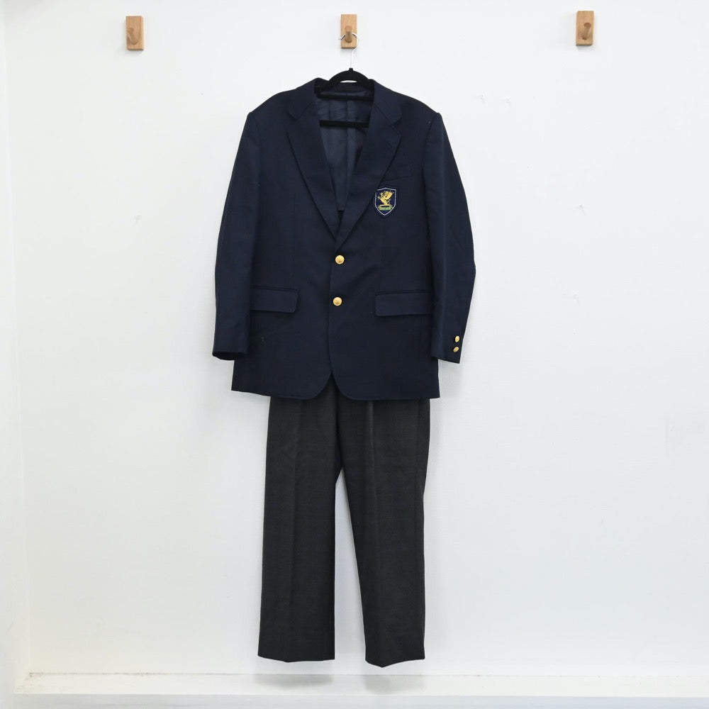 【中古】埼玉県 埼玉県立和光高等学校 男子制服 3点（ブレザー・ズボン）sf001053