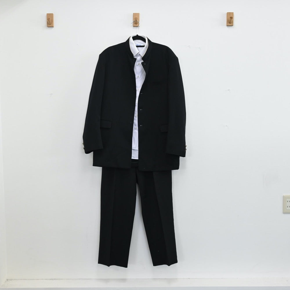 【中古】埼玉県 学校名不明　中学校学ラン 男子制服 3点（学ラン・シャツ・ズボン）sf001058