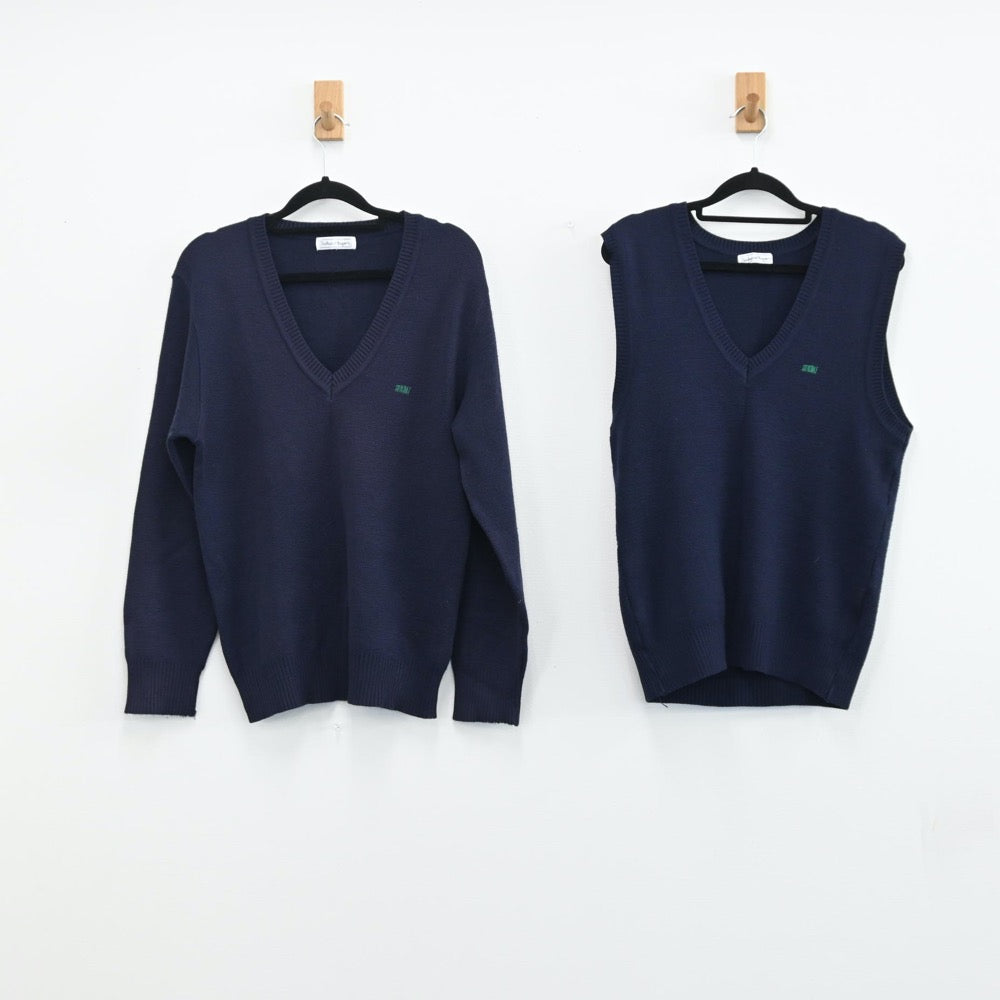 【中古】山梨県 駿台甲府高等学校 女子制服 2点（ニット・ニットベスト）sf001065