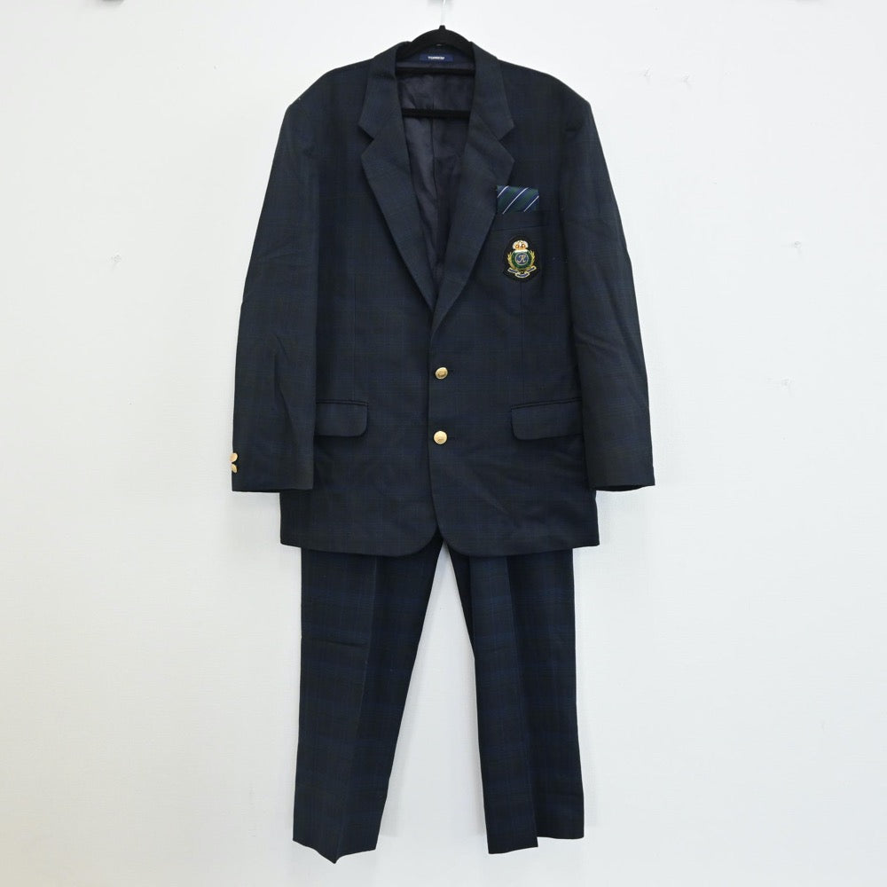 【中古】熊本県 熊本国府高等学校 男子制服 3点（ブレザー・ズボン）sf001130