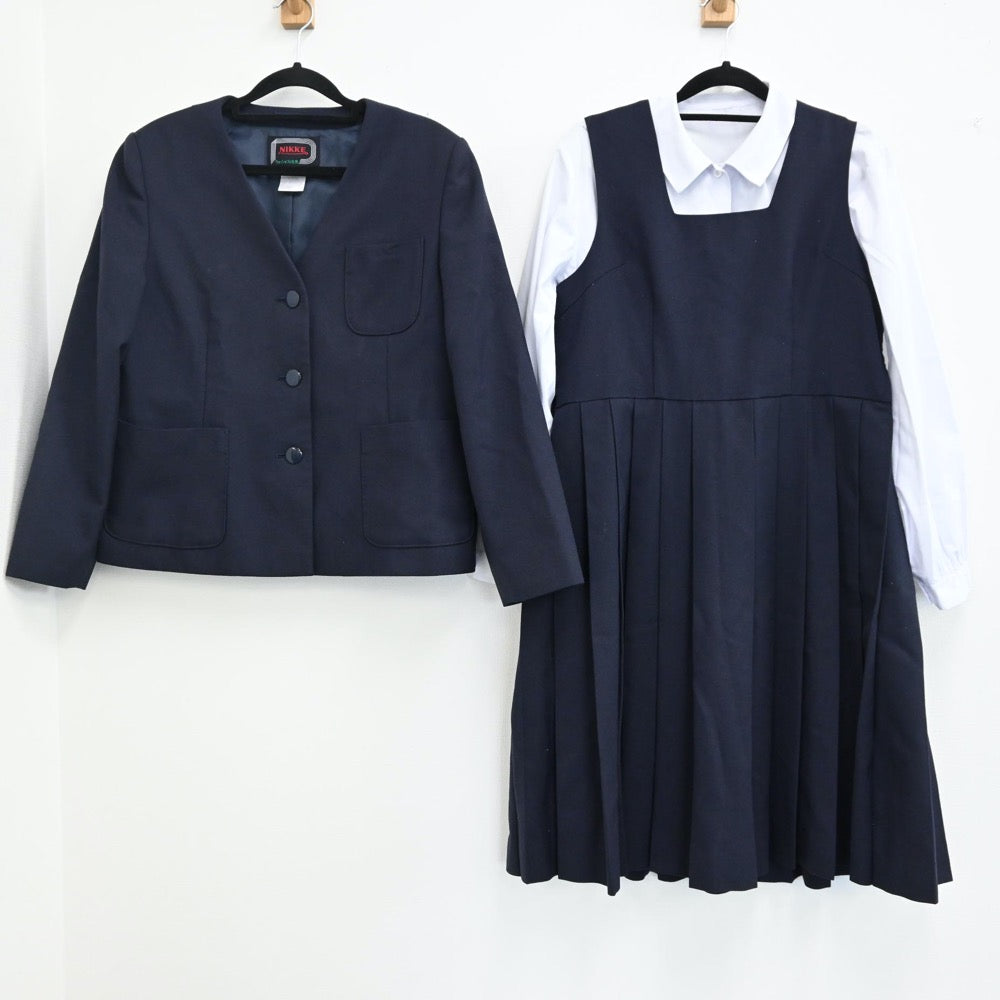 【中古】茨城県 茨城県石岡市立石岡中学校 女子制服 3点（ブレザー・シャツ・スカート）sf001140